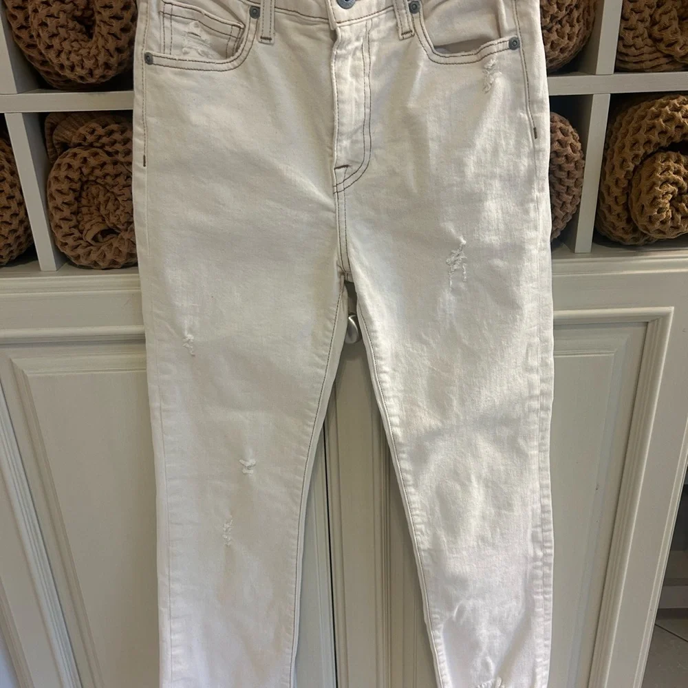 Jonathan Simkhai Cream Straight Leg Jeans - Picture 5 of 6